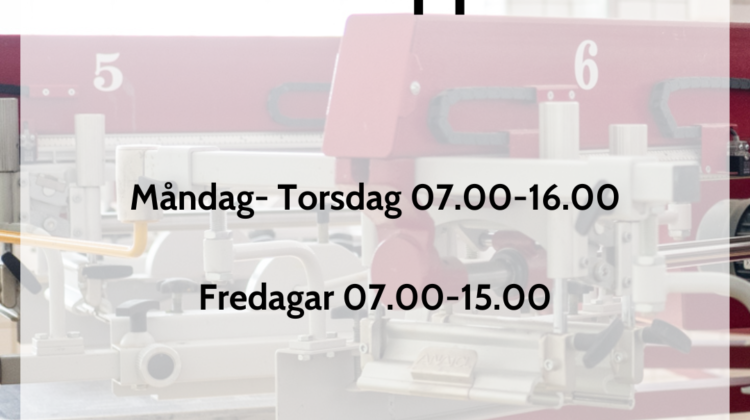 Öppettider WeScreen tryckeri